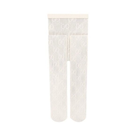 NEW GUCCI Tights GG LOGO SUPREME OFF WHITE SZ M 100% Authentic Interlocking - Picture 2 of 8